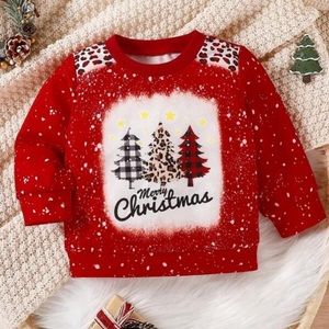 New Red Girls Christmas Sweatshirt